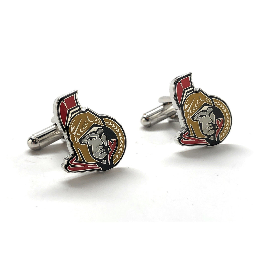 Ottawa Senators Cufflinks NHL Cuff links Black Enamel Finish Husband Gifts for Dad Gifts for Him Ice Hockey Fan Lapel Image 1