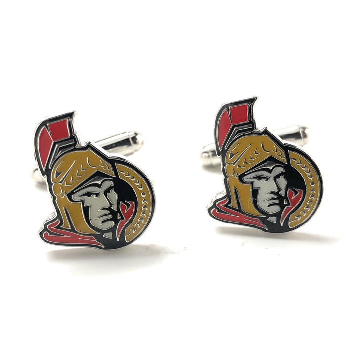 Ottawa Senators Cufflinks NHL Cuff links Black Enamel Finish Husband Gifts for Dad Gifts for Him Ice Hockey Fan Lapel Image 2