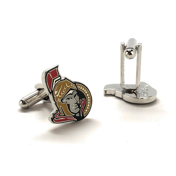 Ottawa Senators Cufflinks NHL Cuff links Black Enamel Finish Husband Gifts for Dad Gifts for Him Ice Hockey Fan Lapel Image 3