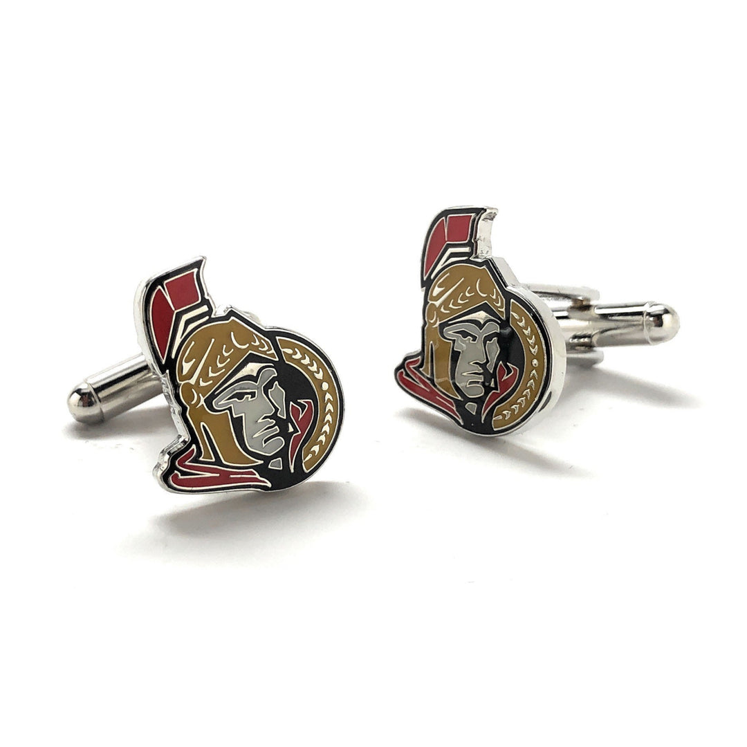 Ottawa Senators Cufflinks NHL Cuff links Black Enamel Finish Husband Gifts for Dad Gifts for Him Ice Hockey Fan Lapel Image 4