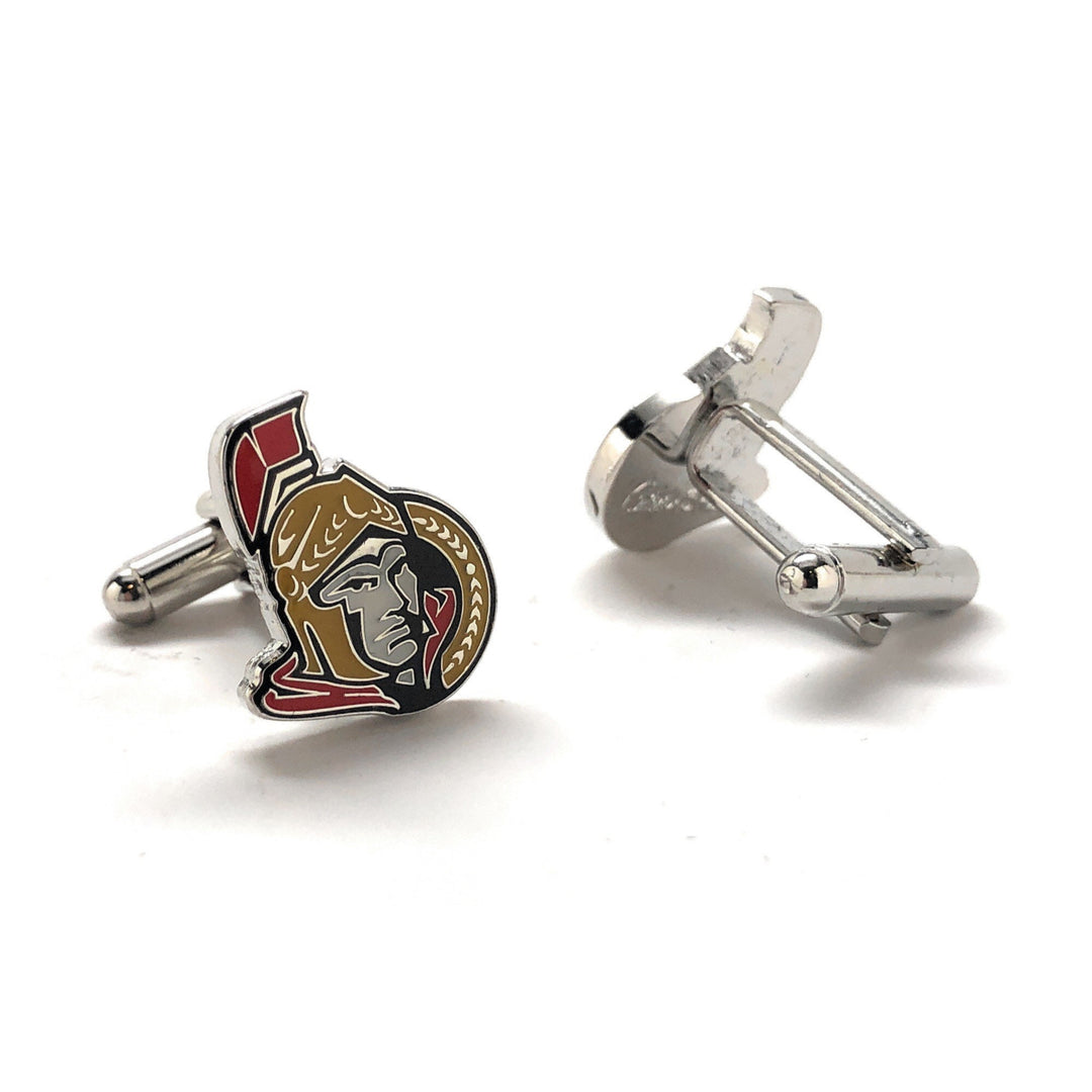 Ottawa Senators Cufflinks NHL Cuff links Black Enamel Finish Husband Gifts for Dad Gifts for Him Ice Hockey Fan Lapel Image 4