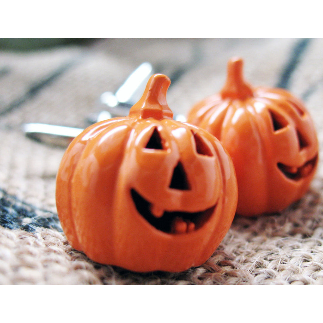 Halloween Cufflinks Pumpkin King Party Orange Enamel Cuff Links Comes with Gift Box Halloween Party Image 2