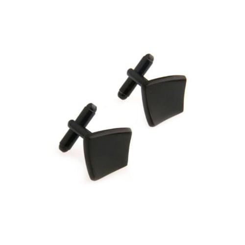 Curved Twisted Black Melting Gunmetal Cufflinks Cuff Links Image 1