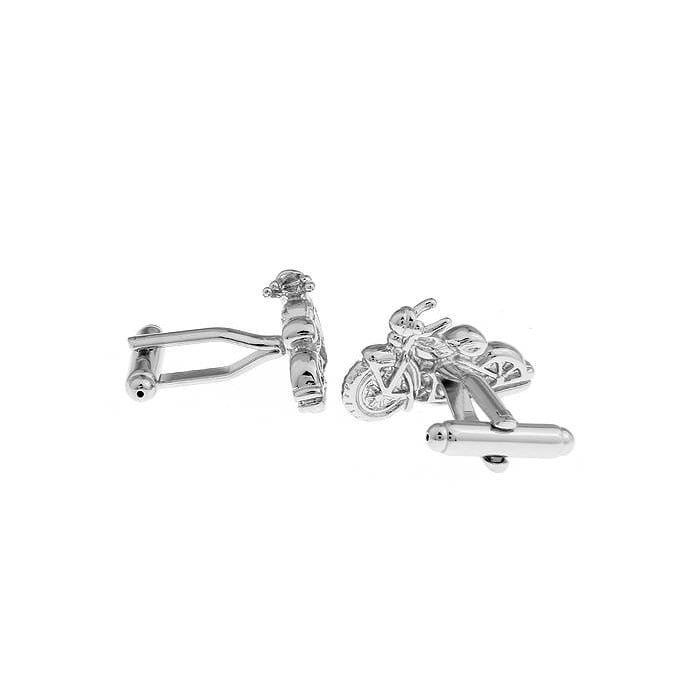 Silver Vintage Motorcycle Biker Mechanic Cufflinks Cuff Links Image 2