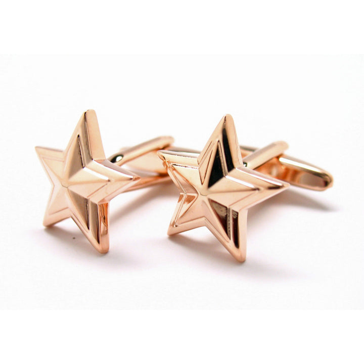 Rose Gold Prismatic Star Cufflinks Cuff Links Image 1