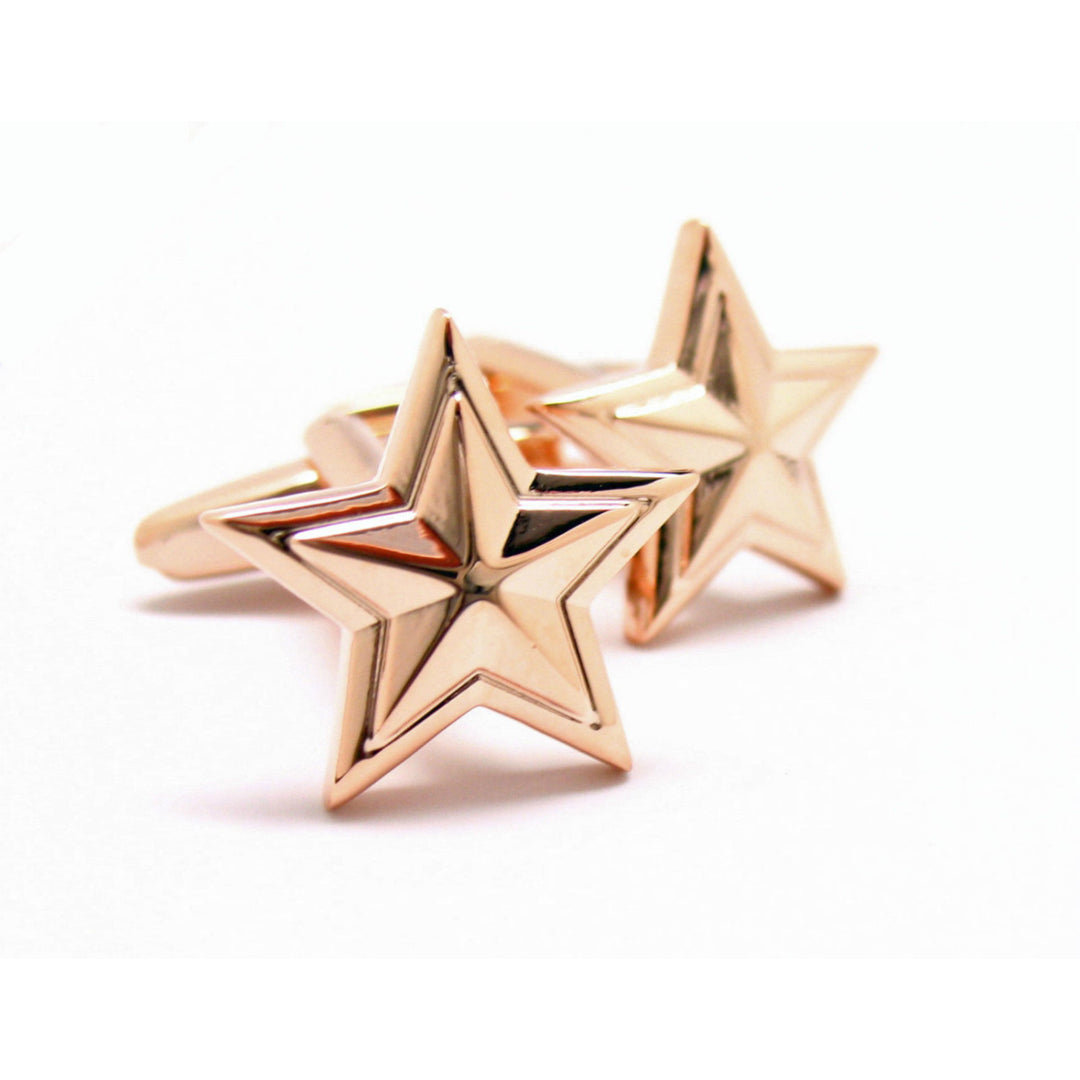 Rose Gold Prismatic Star Cufflinks Cuff Links Image 2