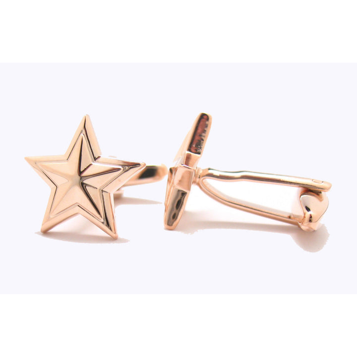 Rose Gold Prismatic Star Cufflinks Cuff Links Image 3