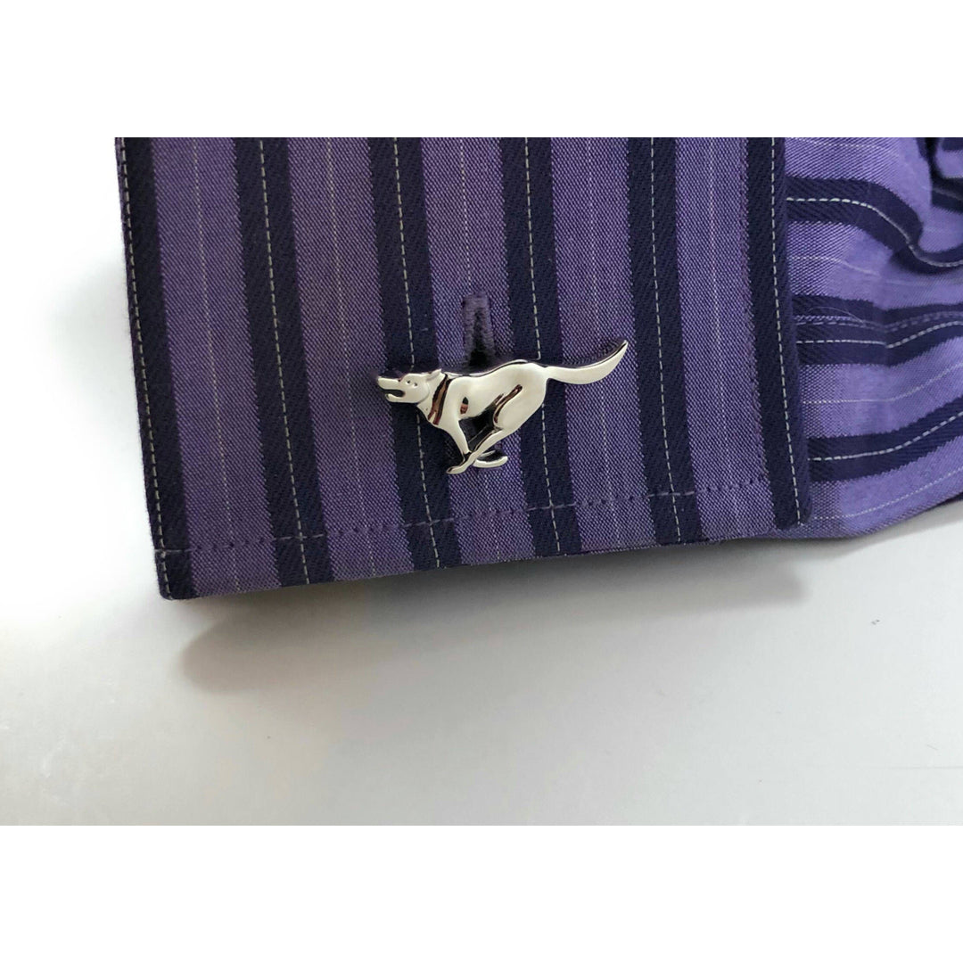 Running Retriever Dog Cufflinks Silver Tone 3D Design Good Times Fun Cool Unique Cuff Links Gift Box Image 4