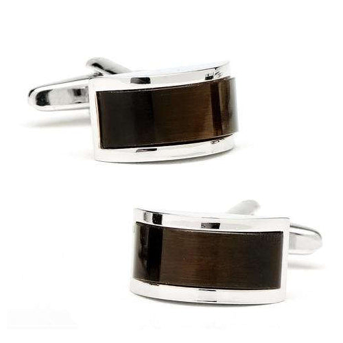 Catseye Cufflinks Come to the Bar Shades of Orange Brown Silver Cuff Links designer cufflinks wedding cufflinks unique Image 1