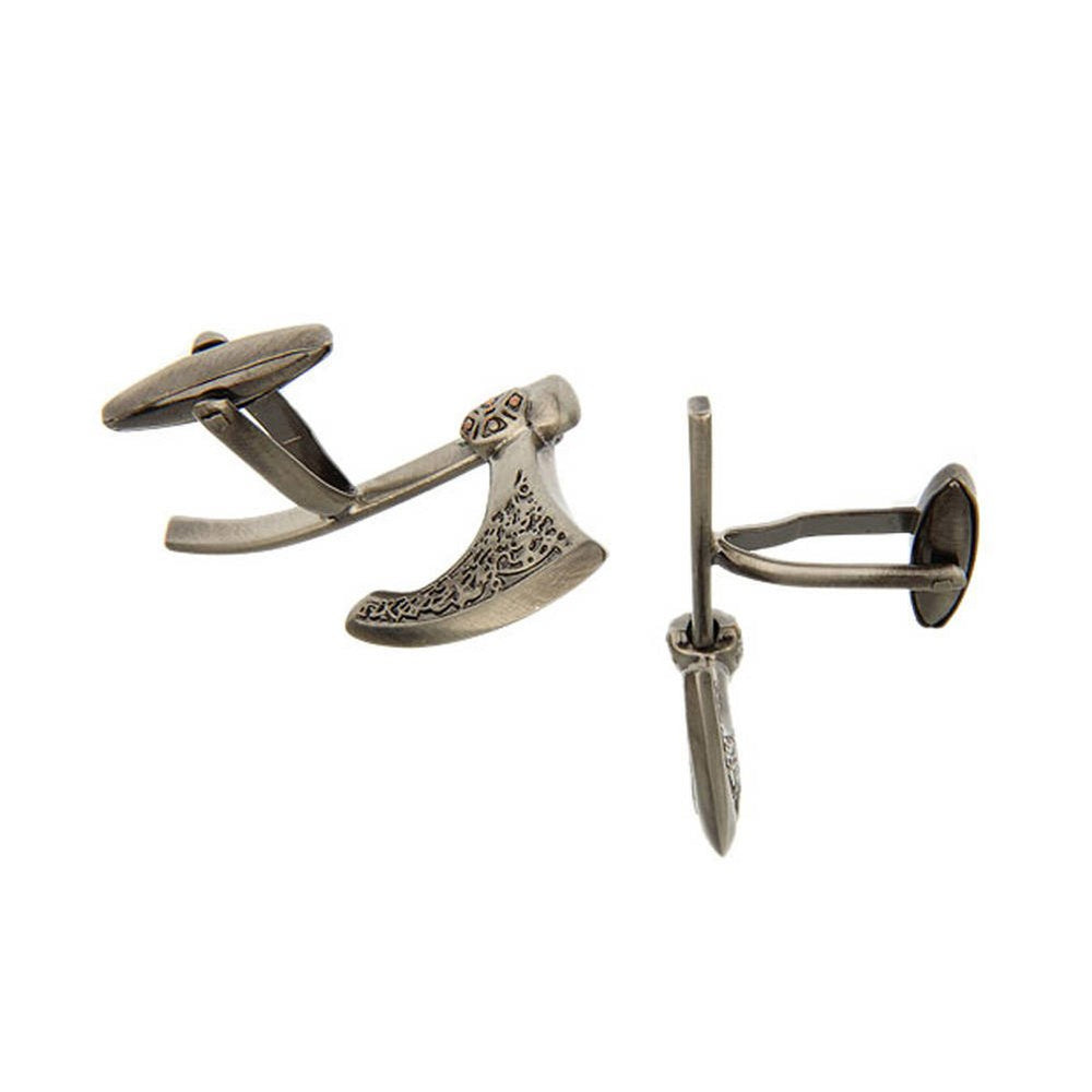 Bronze Tone Pirate Persian Ax Cufflinks The Bigger the Sword the Better Fun Cool Novelty Cuff Links Comes with Gift Box Image 2