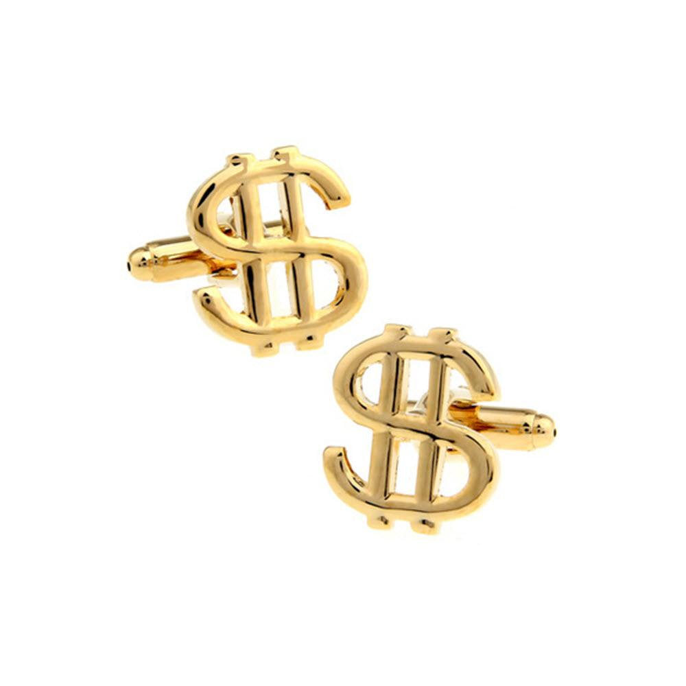 Gold Dollar Sign Cufflinks Money Cash Cufflinks Cuff Links Image 1