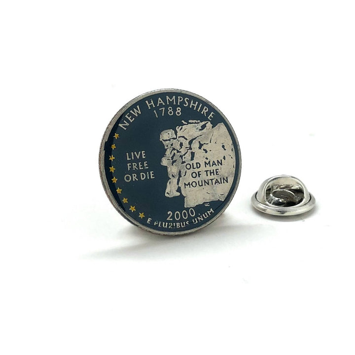 Enamel Pin Authentic Hampshire State Quarter Enamel Coin Lapel Pin Tie Tack Hand Painted Collector Missionary Hard Image 1