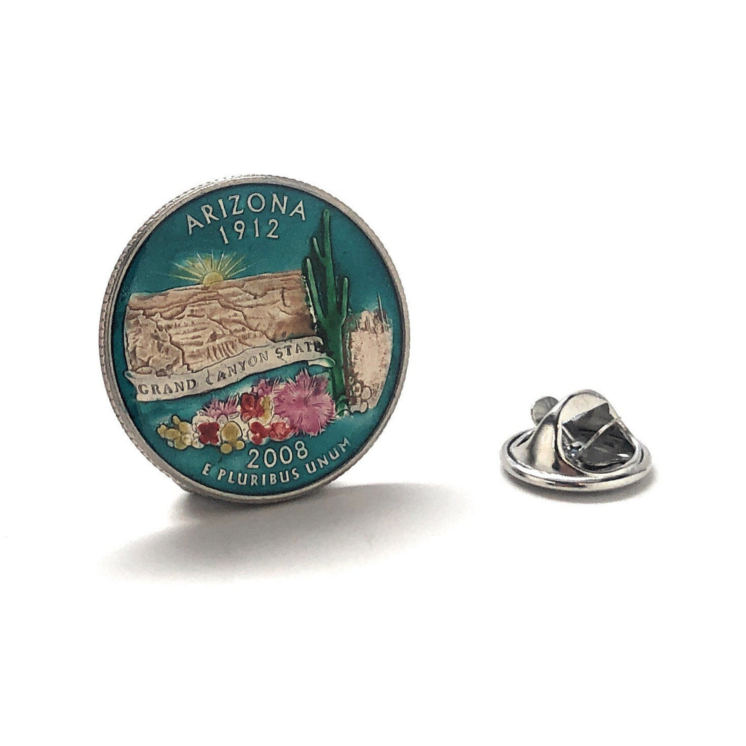 Enamel Pin Hand Painted Arizona State Quarter Enamel Coin Lapel Pin Tie Tack Travel Souvenir Coins Keepsakes Cool Fun Image 4