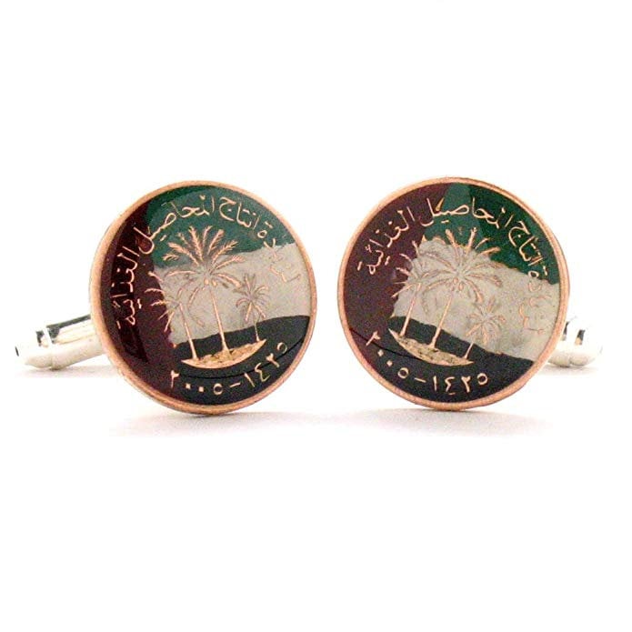 Enamel Cufflinks United Arab Emirates Enamel Coin Jewelry Cuff Links Middle East Dubai Abu Dhabi Arabic Rich Military Image 1