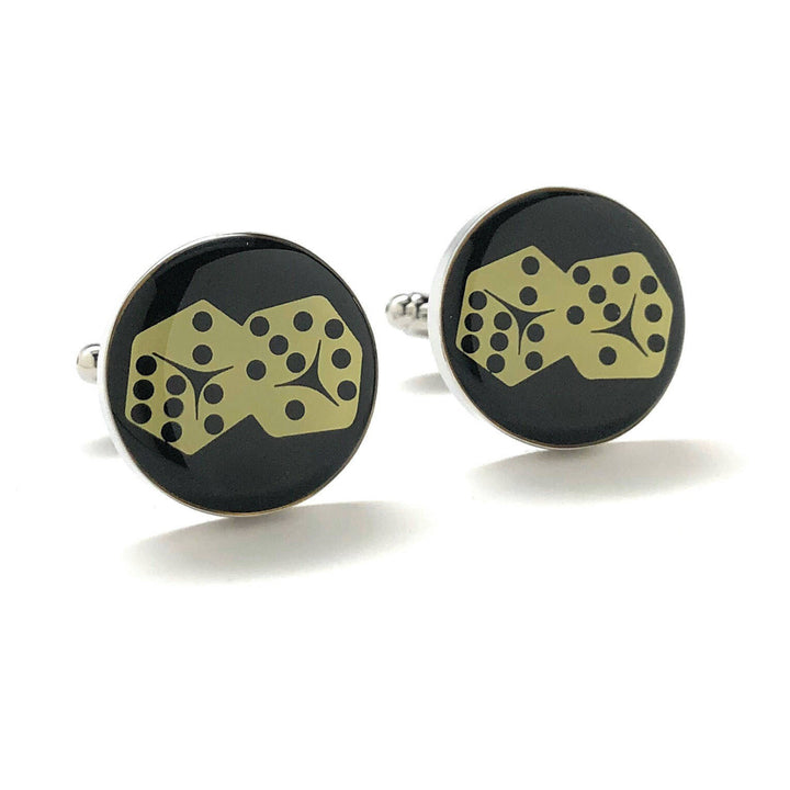 Roll the Dice Cufflinks Las Vegas Black Dice High Roller Las Vegas Fun Gambling Cool Cuff Links Comes with Gift Box Dice Image 1