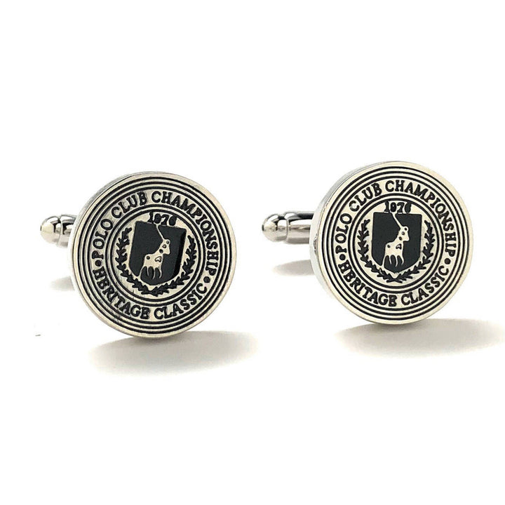 Polo Club Cufflinks Championship Heritage Classic Cool Cuff Links Comes with Gift Box Custom Cufflinks Image 1