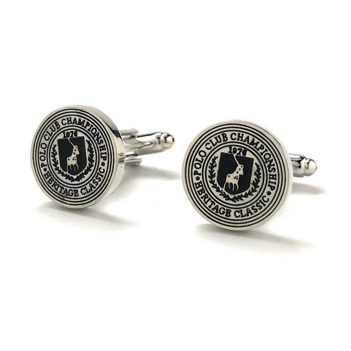 Polo Club Cufflinks Championship Heritage Classic Cool Cuff Links Comes with Gift Box Custom Cufflinks Image 4