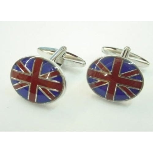 British Flag Cufflinks Round English Flag Cufflinks UK Flag Cuff Links Image 1