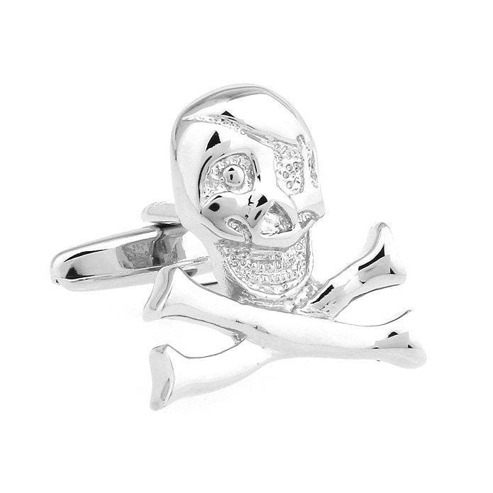 Skull Cufflinks Silver Cufflinks Quartermaster Skull Head Cufflinks Silver Tone Cuff Links Image 1