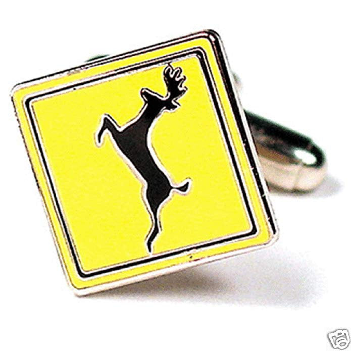 Deer Crossing Sign Cuff Links Majestic Deer Buck Cufflinks Image 1