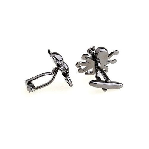 Gunmetal Octopus Cufflinks Black Beautiful Ocean Creatures Sea Cuff Links Cool Cufflinks Cool Guy Gifts Custom Cufflinks Image 3