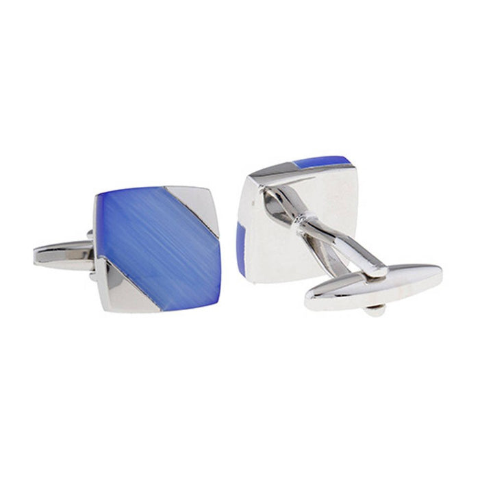 Blue Dakota Silk Stone Cufflinks Elite Classic Style Square Tone Cool Fun Business Wear Cuff Links Classic Look Image 2