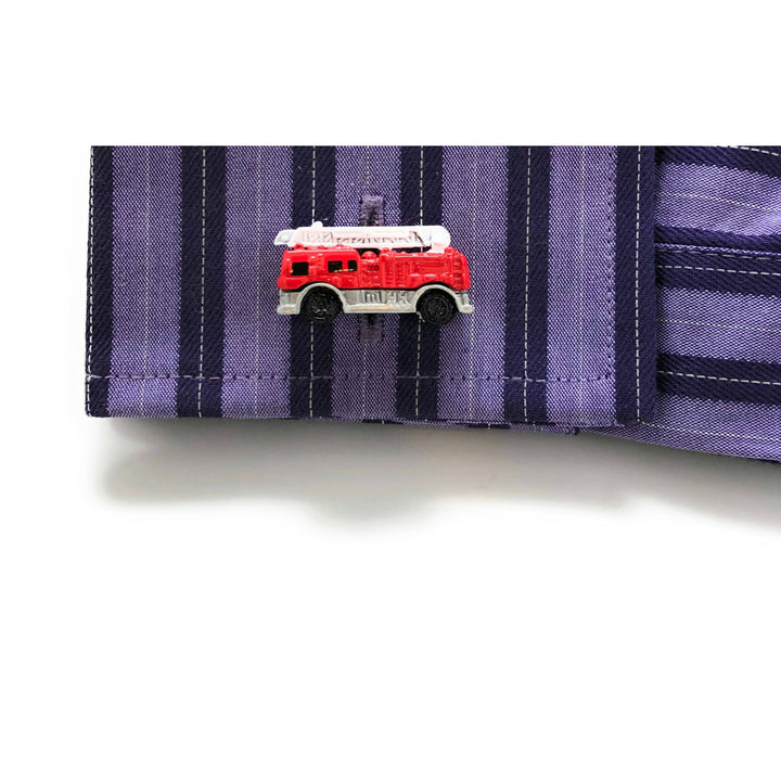 Red Gray Enamel Fire Truck Cufflinks 3D Fun Design Detailed Firemen Search and Rescue Fire Department Cuff Links Comes Image 4