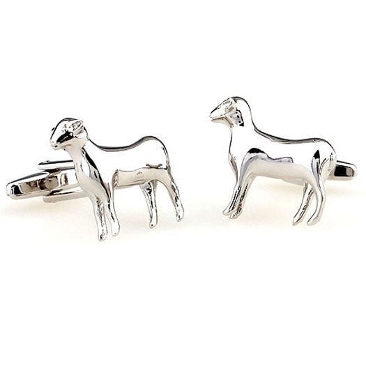 Silver Shiny Sheep Animal Cufflinks Baa Baa Babe Sheep Herding Cuff Links Image 3