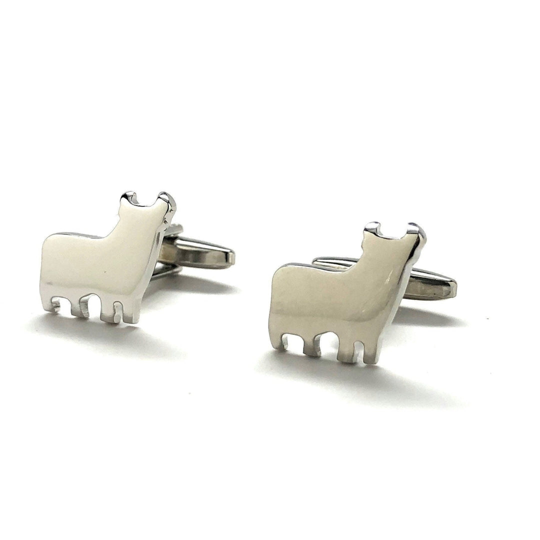 Silver Bull Cufflinks Lama Andes Alpaca Gunmetal Finish Cuff Links Very Unique Coolest Gift Gifts for Dad Husband Gifts Image 4