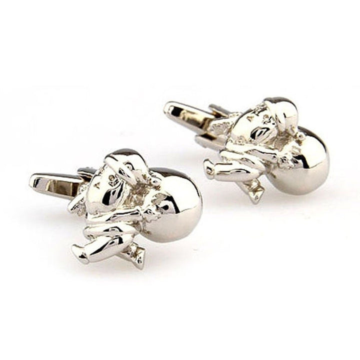 Santa Cufflinks Silver Santa His Bag Full of Toys Unique Classy Christmas Cufflinks Holidays Party Cufflinks Cuff Links Image 2