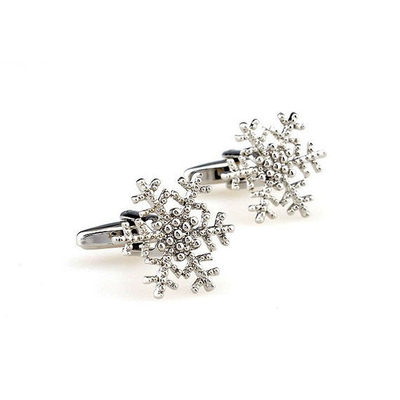 Snowflake Cufflinks Deer Valley Silver Snow Flake Snowflake Cufflinks Cuff Links Image 2