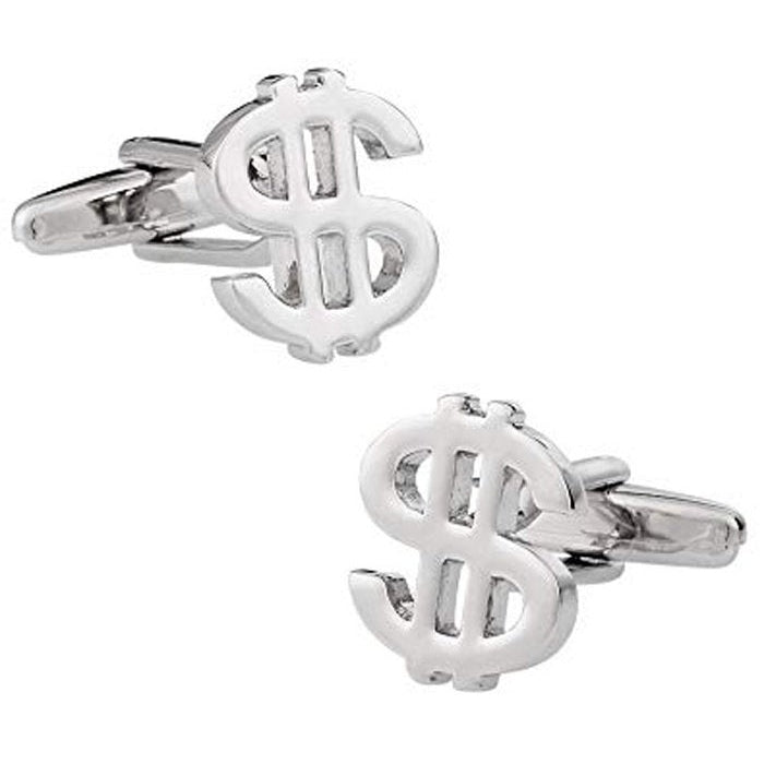 Silver Dollar Sign Cufflinks Money Cash Cufflinks Cuff Links Image 1