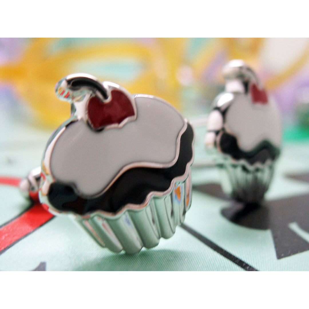 Cupcake Cufflinks Sweet Tooth Delight Cup Cake Chef Bakery Fun Cool Food Cuff Links Comes with Gift Box Image 4