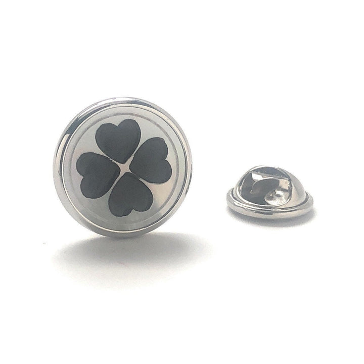 Enamel Pin Lucky Four Leaf Clover Lapel Pin Green St. Patricks Four Leaf Clover Ireland Irish Luck Tie Tack 3 Leaf Image 4