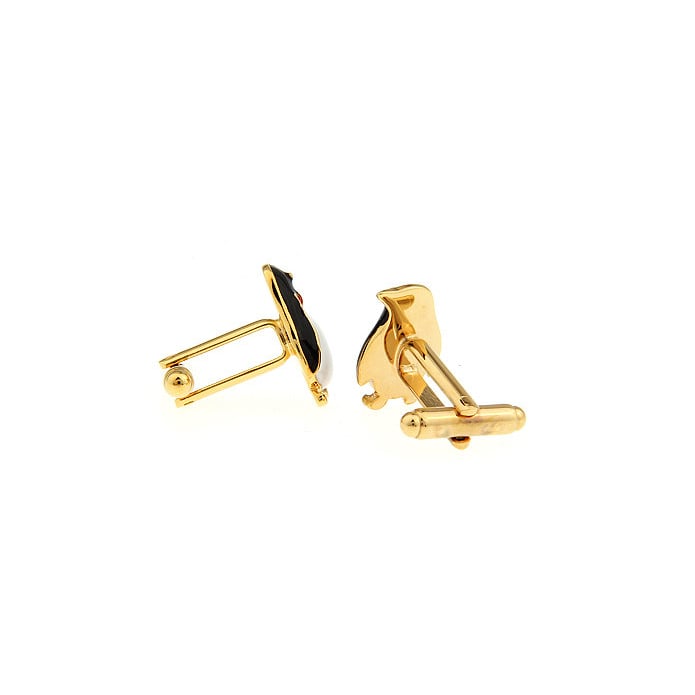 Gold Black White Penguin Fancy RedBowtie Penguin Cufflinks Cuff Links Image 2