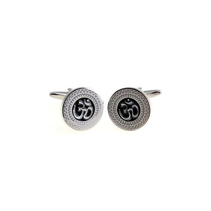 Om Symbol Spirituality and Meditation Cufflinks Cuff Links Image 2