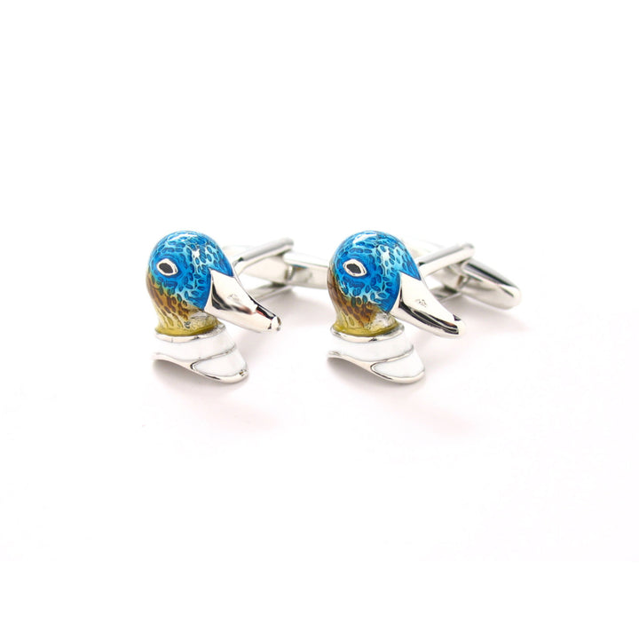 Big Head Duck Cufflinks Hand Painted Cufflinks Mallard Duck Bird Flying Very Cool Cuffs Cuff Links Ducks Hunters 3 D Image 3