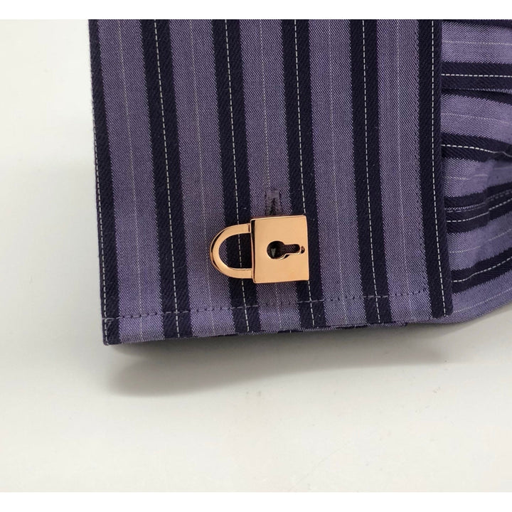 Gold Lock to My Heart Cufflinks Cuff Links Great for Weddings Initials for Groom Father of the Bride Marriage Best Man Image 4