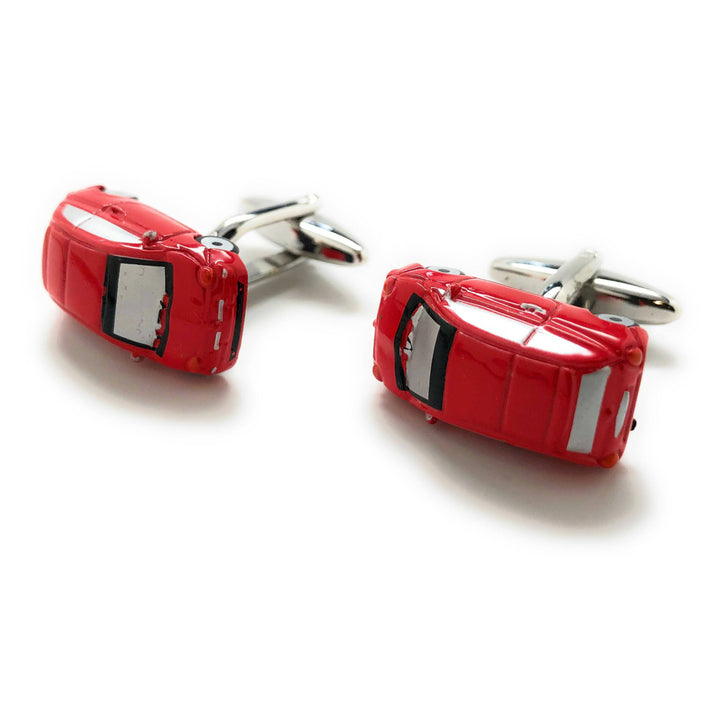 Red Car Cufflinks Bright Red Enamel Fun Detail Mini Van Fun Jewelry Cuff Links Image 4