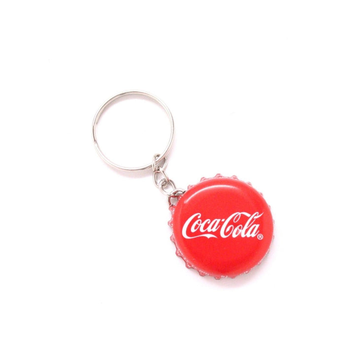 Coca Cola Key Ring with Chain Charm Drink Coke Red Car Bottle Cap Image 1