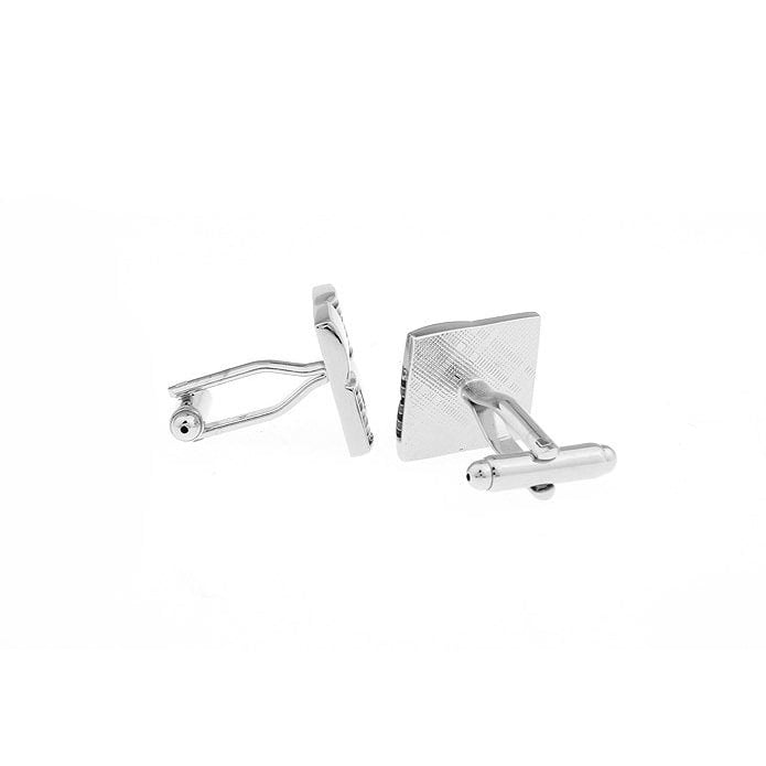 Classic Cufflinks Black Grey Silver Stripe Cufflinks Checkered Square Cufflinks Cuff Links Image 2