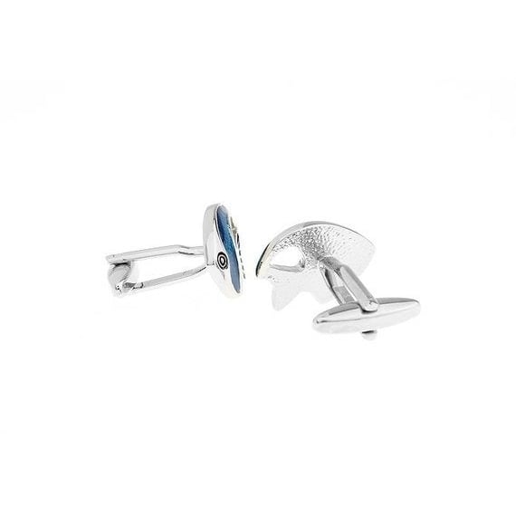 Silver Blue Angelfish Saltwater Fish Ocean Reef Cufflinks Cuff Links Image 3