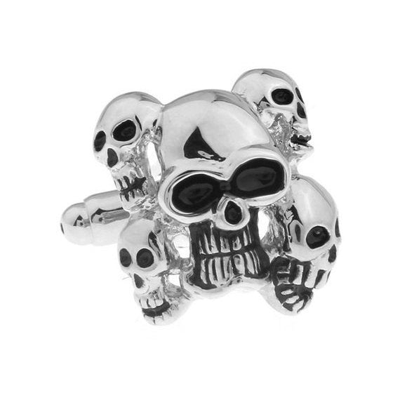 Silver Skull Demons Souls of Deadheads Cufflinks Halloween Harry Potter Hogwarts Gryffindor Slytherin Ravenclaw Image 2