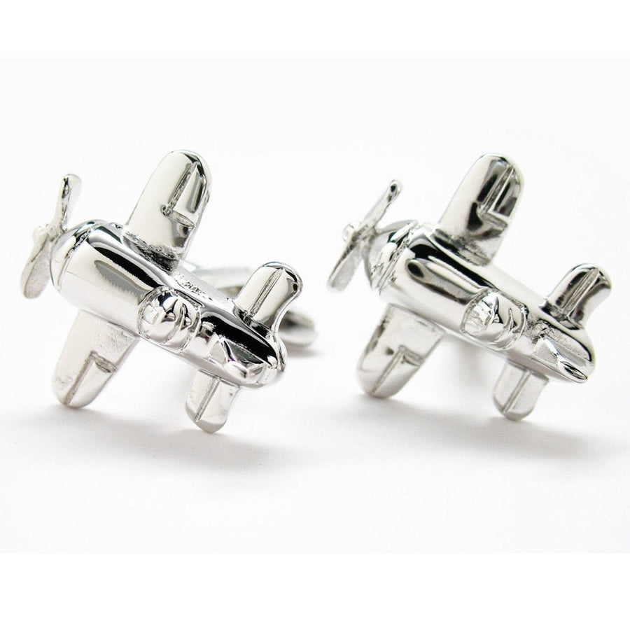 Air Racer Airplane Cufflinks Plane Aircraft Pilot Cuff Links Image 1