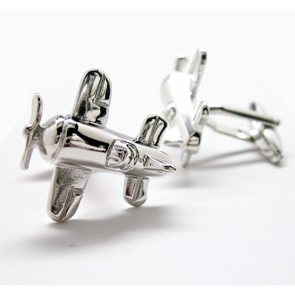 Air Racer Airplane Cufflinks Plane Aircraft Pilot Cuff Links Image 2