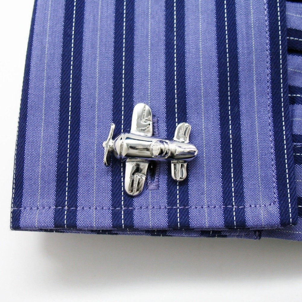 Air Racer Airplane Cufflinks Plane Aircraft Pilot Cuff Links Image 3