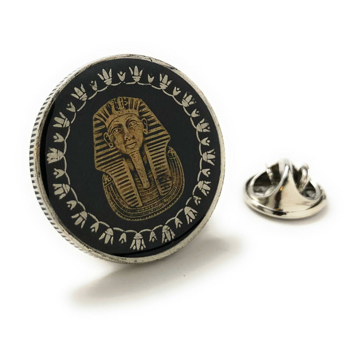 Egyptian Pound Tie Tack Lapel Pin Suit Enamel Coin Egypt King Tut Pharo Africa Ancient Cleopatra Pyramids Luxor Cairo Image 1