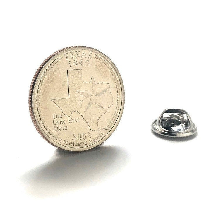 Enamel Pin Lapel Pin Texas State Quarter Enamel Coin Collector Tie Tack Lonestar State  Coins Missionary Cool Fun Lone Image 1