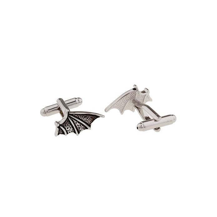 Bat Wing Cufflinks Vampire Bat Dracula Gunmetal Tone Halloween Flying Wing Harry Potter Hogwarts Gryffindor Slytherin Image 2