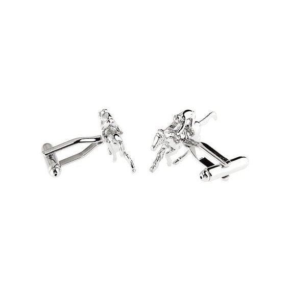 Jockey Cufflinks Silver Run for the Roses Horse Race Cuff Links Animal Custom Cufflinks Image 4